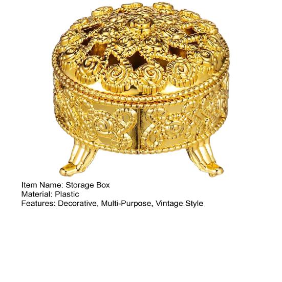 Metallisch Goldene Bonbonschale Vintage Kunststoff Party Süßigkeiten Schale Rund Dekorative Aufbewahrungsbox für Schmuckstücke Kleine Accessoires Schmuck