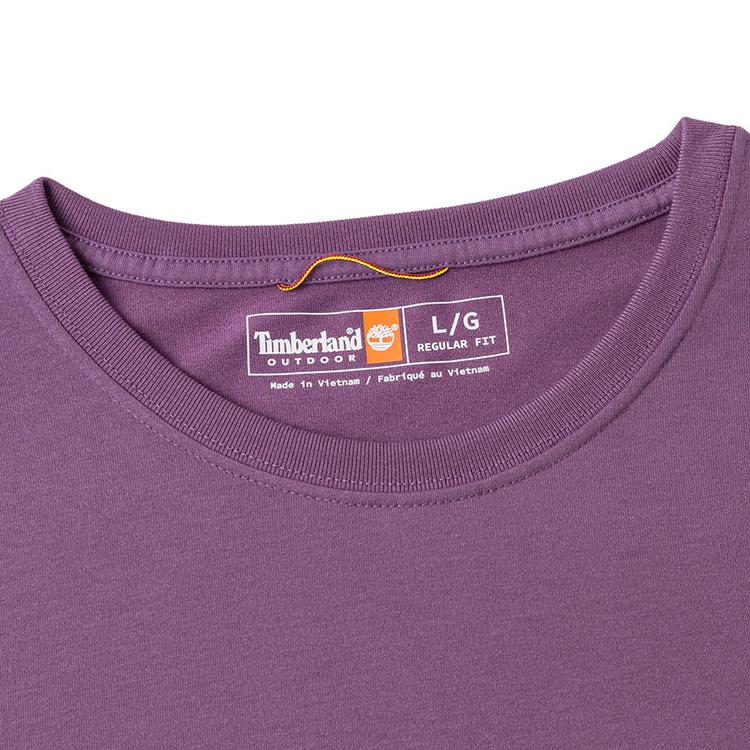 Timberland Outdoor Breathable Letter Short Sleeve T-Shirt Men Tops Vintage-Violet A41Z5ENX
