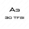 ABBD1 3D Chrome Black 45 40 35 30 TFSI 30 35 1.6 TDI 1.8 2.0 T ABS Emblem For A3 Series Car Trunk Styling Decals Badge Sticker