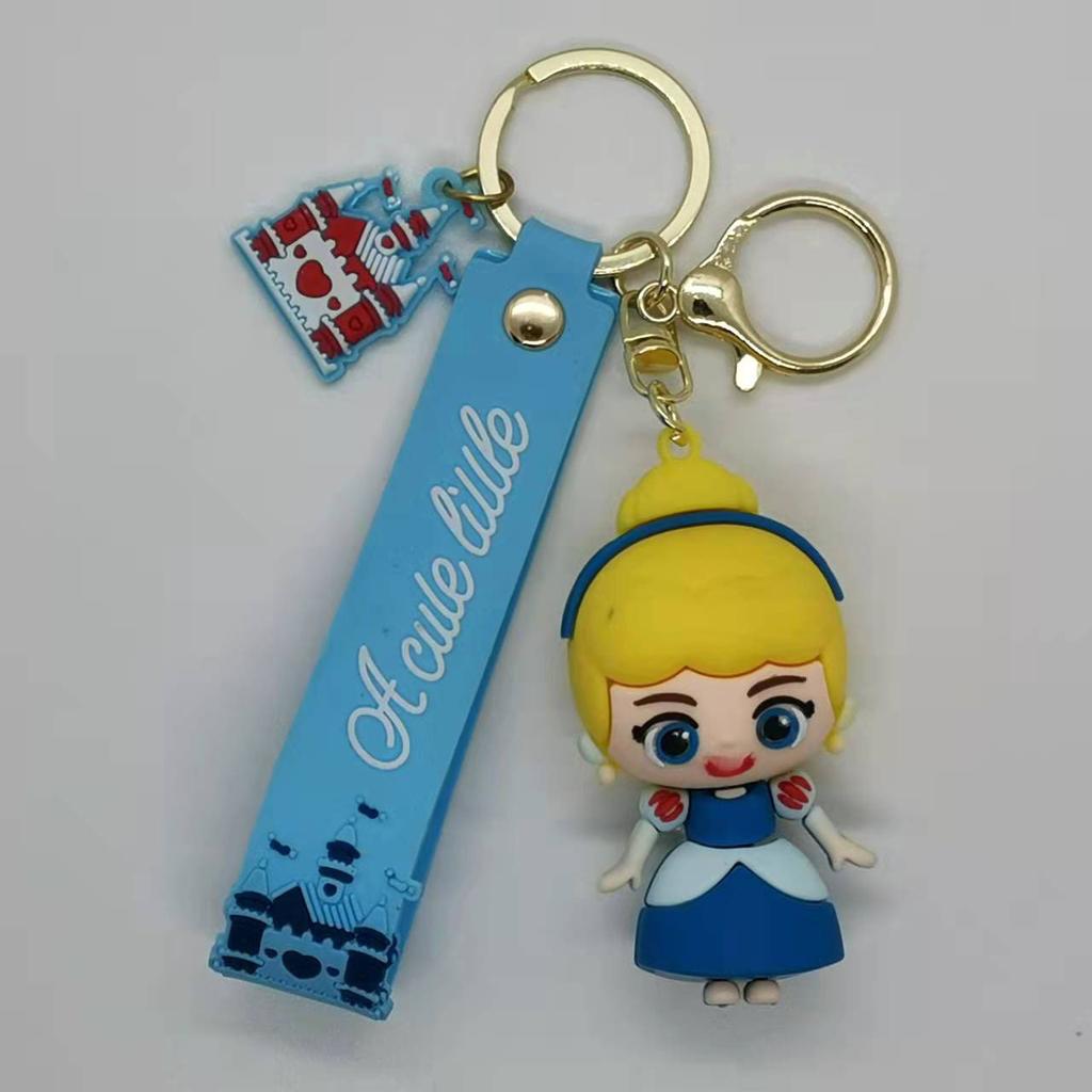 Creative Anime Cartoon Snow White Mermaid Doll Keychain Women's Bag Car Keychain Kawaii Cute Personalized Gifts Y2k Fashion