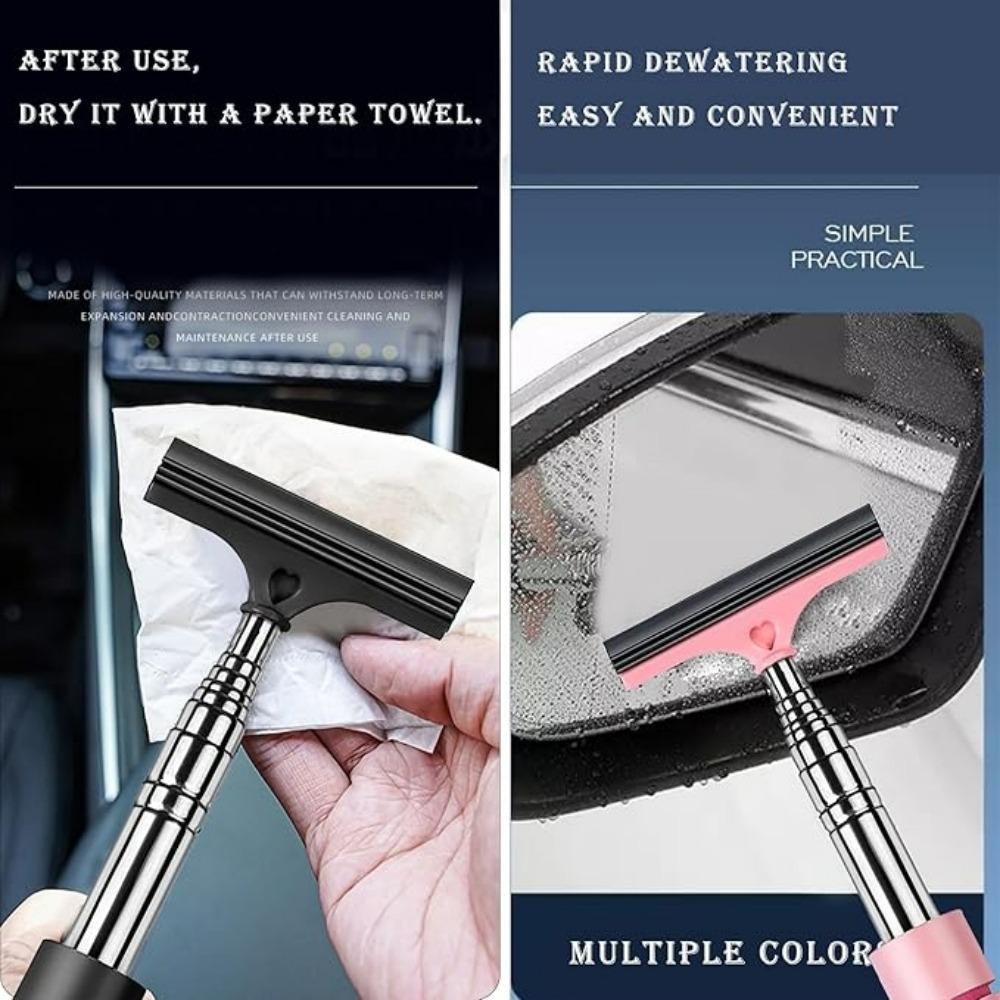 Automobile Windshield Water Scraping Portable Rainy Glass Window Cleaning Tool Extendable Car Rearview Mirror Squeegee Gadget