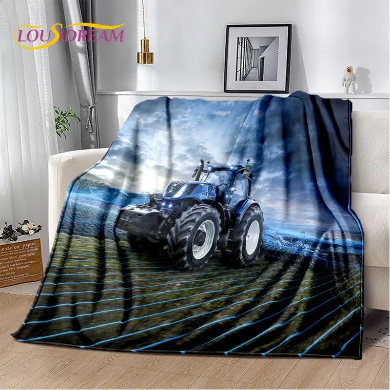 Car Tractor Truck Series Pattern Soft Plush Blanket,Flannel Blanket Throw Blanket for Living Room Bedroom Bed Sofa Picnic Cover