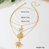 Fashion, Literary and Holiday Style, Metal Double-layer Marine Life Pendant Necklace, Daily Travel Wear