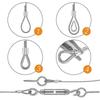 304 Stainless Steel Wire Rope Set, Rope Suspension Wire Rope, Tensioner With Wire Rope Pvc
