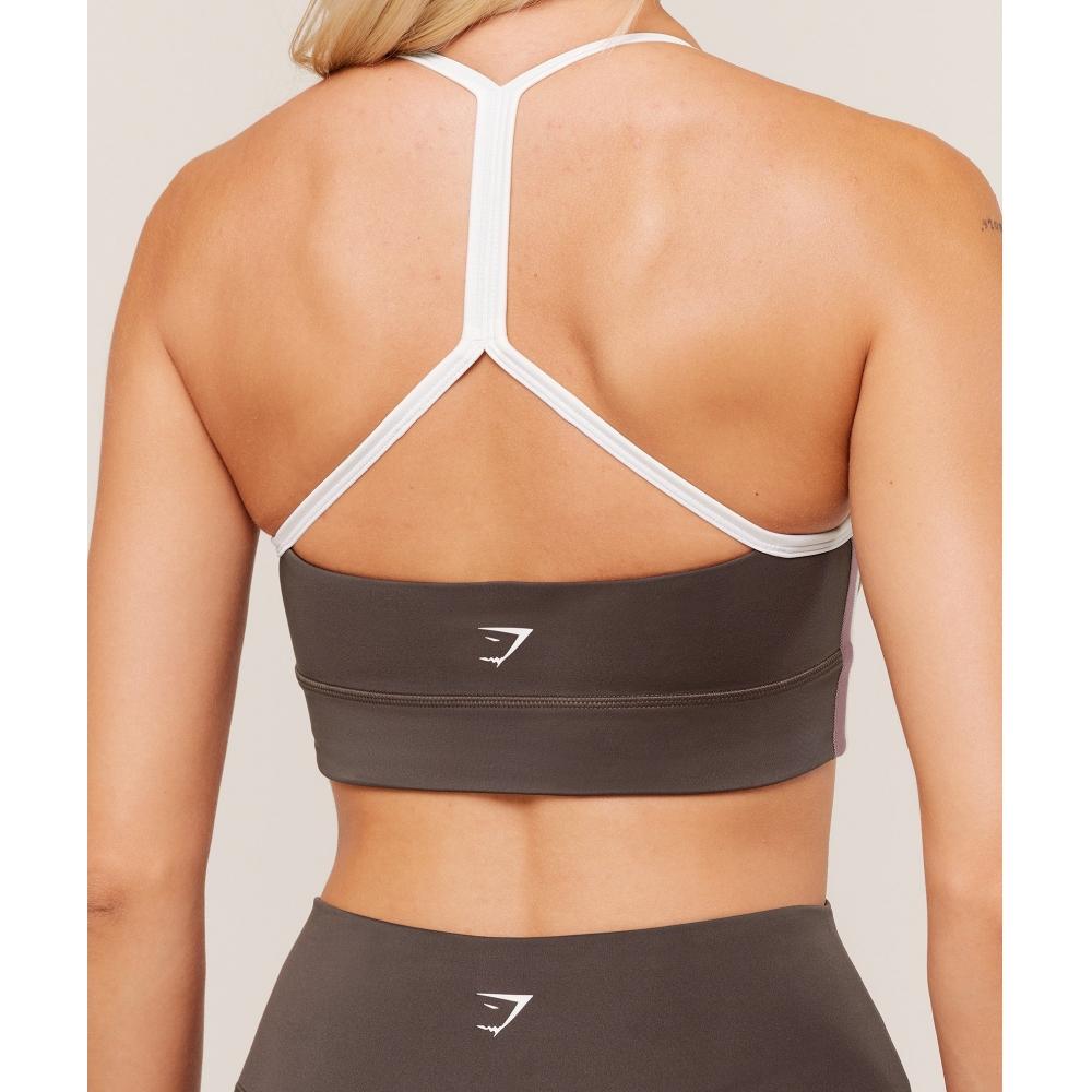 Gymshark Piping Sport-BH Walnussbraun Kastanienrosa Weichweiß B4c6h Nc87