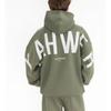 Men's Oversized Olive Hoodie Letter Print Casual Loose Pullover Sweatshirt