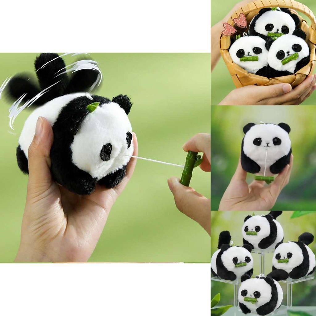 Cute Panda Plush Keychain Rope Toy Bag Pendant Gift For Kids And Adults