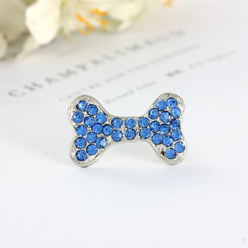 Non-slip Pet  Hair  Clips Bone-shaped Colorful Rhinestones Decoration Hairpin Hair Grooming
