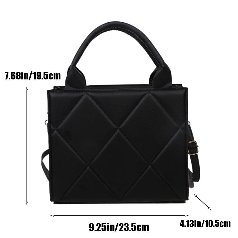 Large Capacity Women's Bag Diamd-shaped Grid Square Leather Shoulder Bag For Women Simple Retro Tote Bag Shopping Bag
