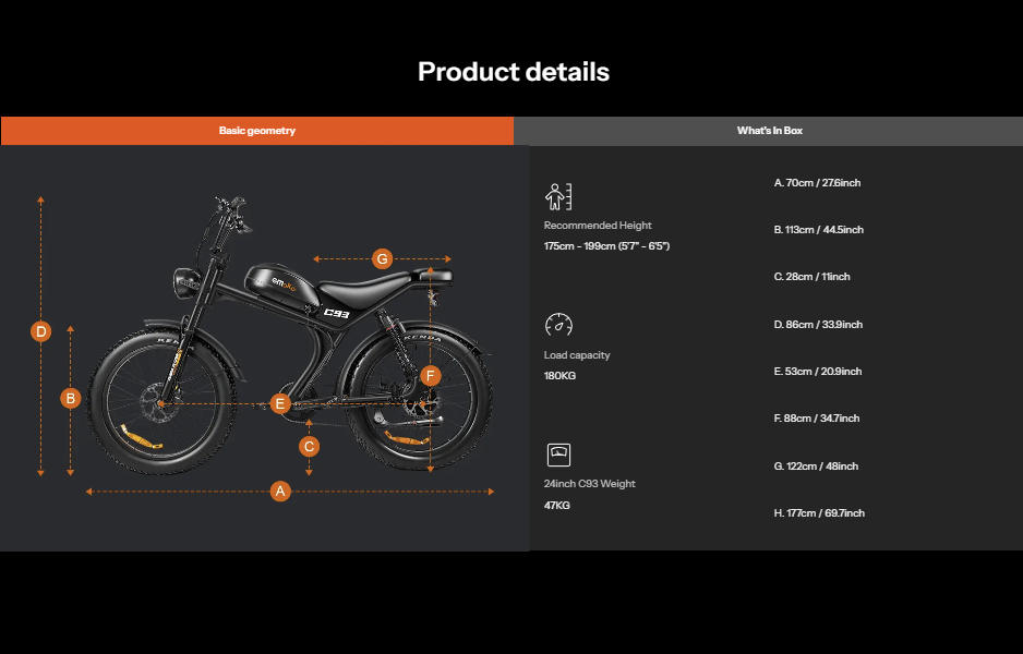 EMOKO C93pro-24 Retro E-bike, 24x4-inch Off-road Fat Tires, 48V 23Ah Battery, Full Suspension System, Hydraulic Brakes.