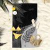 Maori Feather Pattern Beach Towel, Highly Absorbent Quick Drying Soft for Yoga Pilates Travel