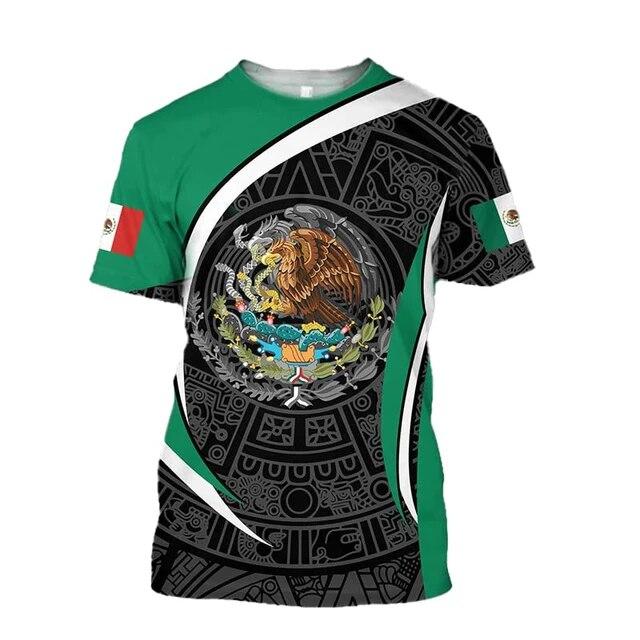 Mexicano Mexican 3D Printed T-Shirts Short-Sleeved Summer For Men Casual Fashion Male Streetwear Loose Breathable Top Tees Shirt