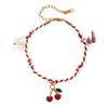 Stainless Steel Cherry & Butterfly Tassel Bracelet - Fashionable, Sweet, and Unique Design