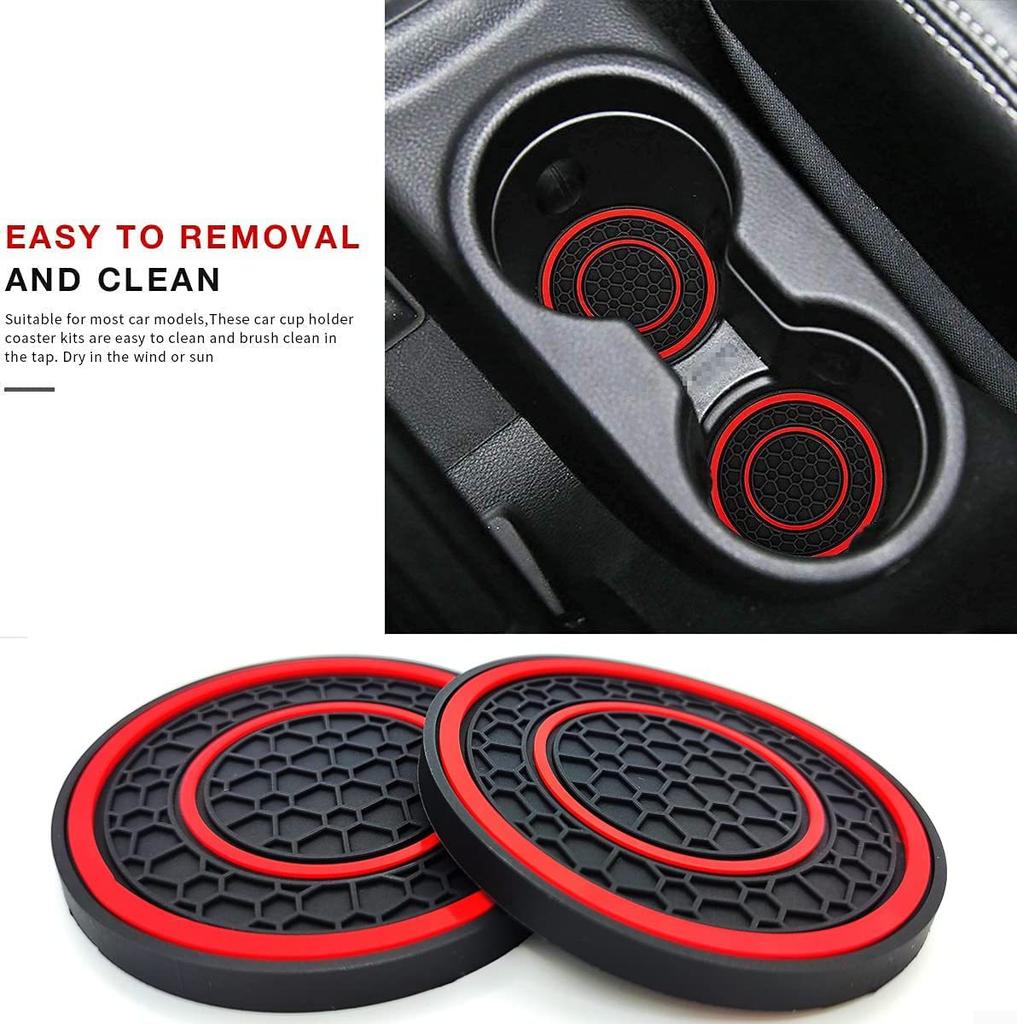 New 2-piece Anti Slip Mat, Car Coaster, Durable Car Cup Holder, Coaster, Universal, Dust-proof Protection for Car Interior