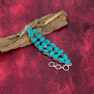 Náramek Santa Rosa Turquoise 925 z masivního sterlingového stříbra, ručně vyráběné šperky z drahokamů, dárky pro manželku, zbrusu nový náramek