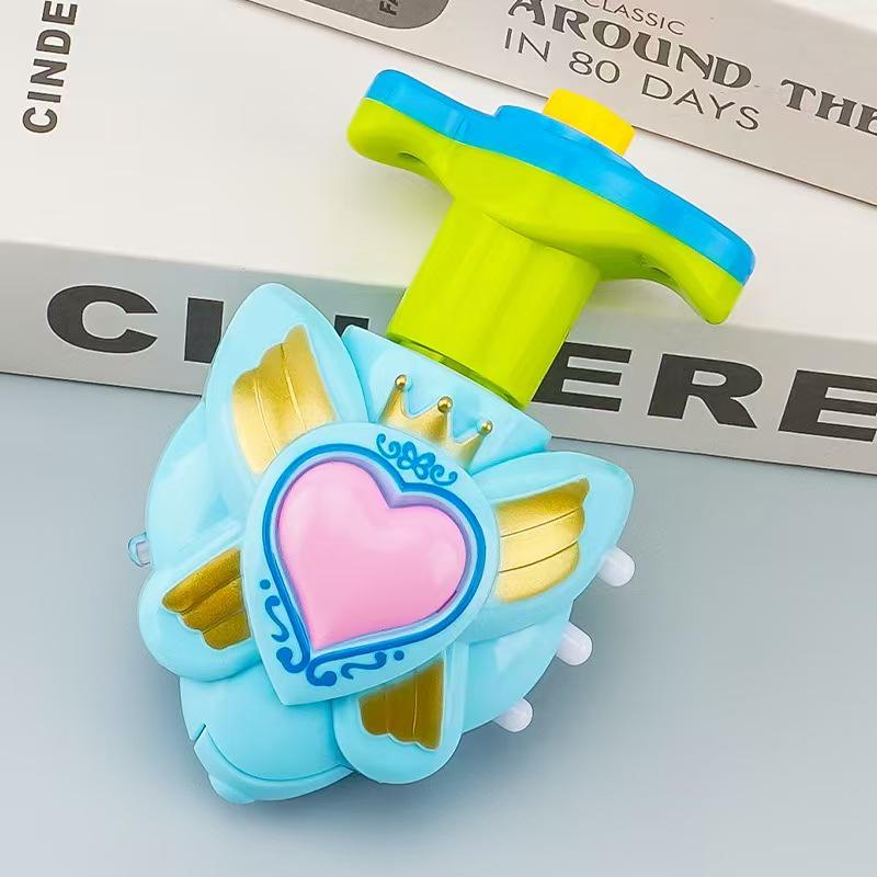Children's Light-Up Musical Rotating UFO Toy with Cartoon Features