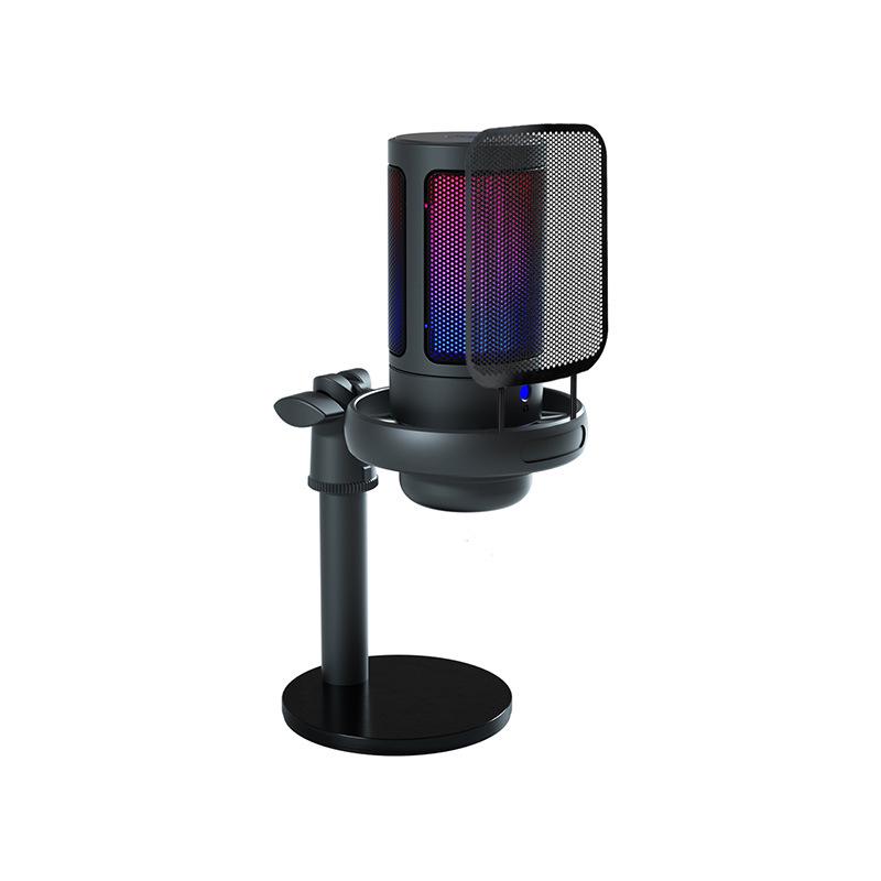 USB RGB Condenser Microphone with Shockproof Noise Reduction for Gaming and Streaming