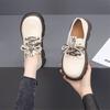 Real soft leather women's spring and autumn new thick-soled lace-up versatile soft-soled comfortable small leather shoes