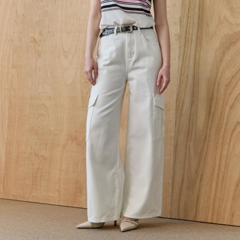 MAXZA Cargo Wide Denim Pants With Side Pocket Ze05ql003na