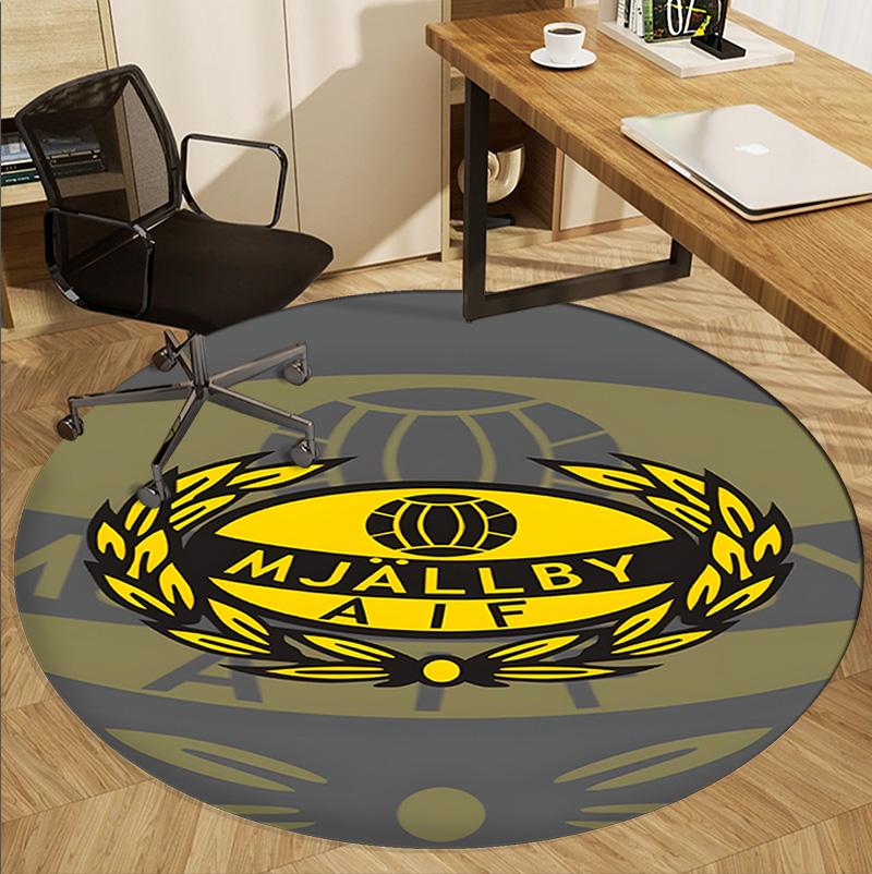 Mjallby AIF Pattern Round Rug, Indoor/Outdoor Mat, for Picnic, Gameroom, Bedroom, Office, Living Room, Home Decor Carpet, Birthday Gift