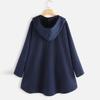 Frauen Plus Size Casual Button Taschen High Low Langarm Kapuzenmantel