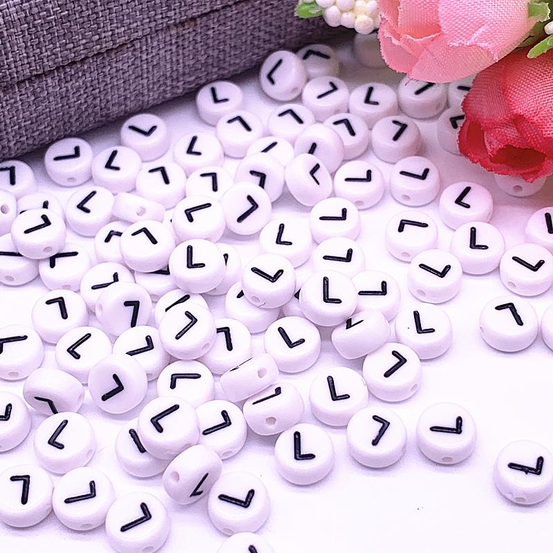 100pcs/lot 7x4mm 26 Letter Beads Round Shape Beads Alphabet Letter Charms for Make Jewelry Accessories