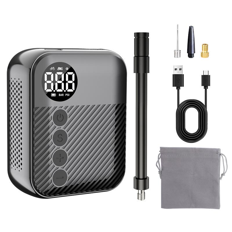 TWTOPSE Cycling Bike Mini Wireless Inflatable Pump Portable Bicycle Electric Vehicle Tire Inflator Smart Digital Display Pump чёрный