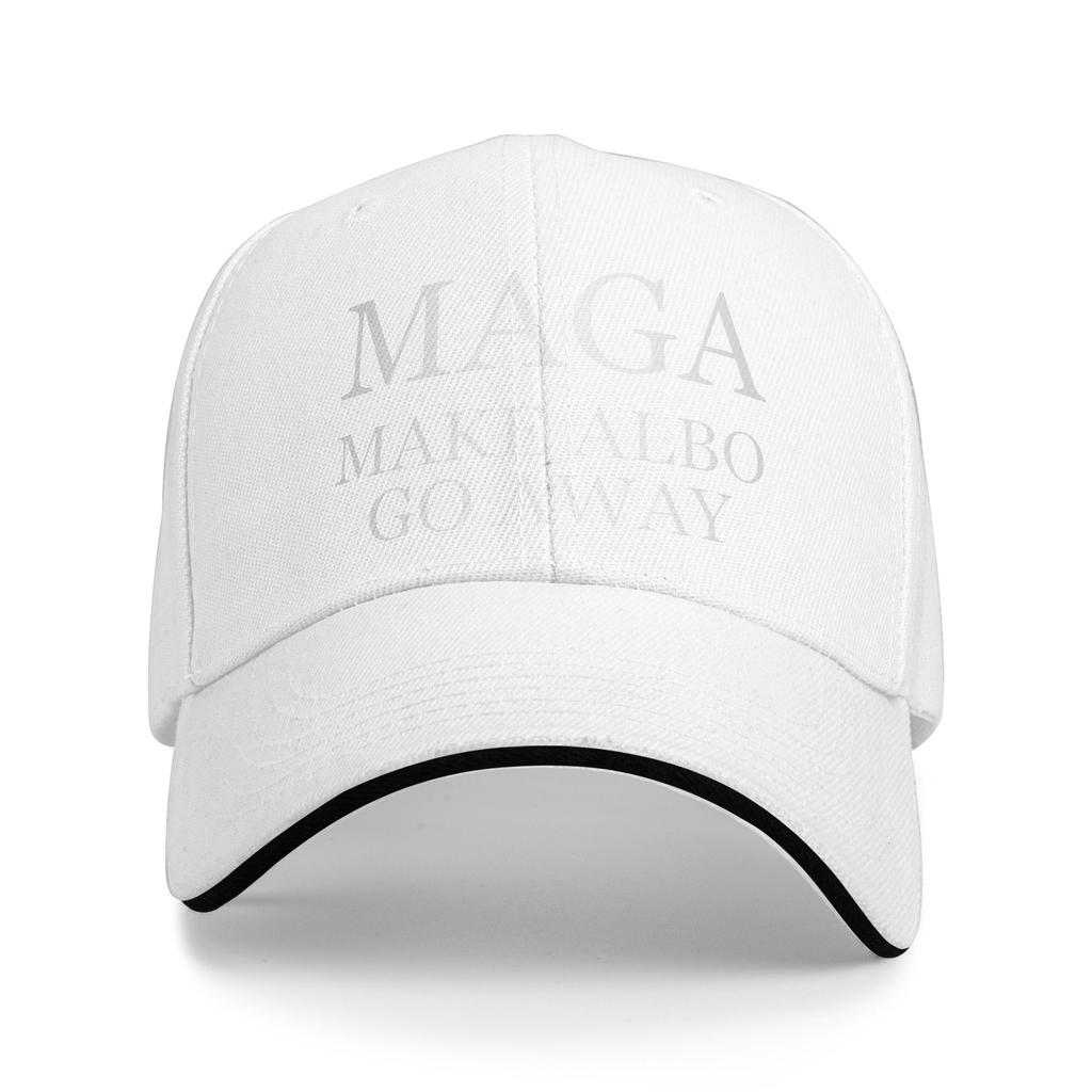 MAGA Make Albo Go Away  Outfit Unisex Women Baseball Caps  Trucker Hat Retro Outdoor Headwear Adjustable Fit Snapback Cap