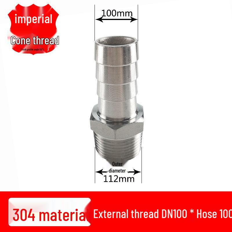 304 Stainless Steel Hex Threaded Hose Barb Connector