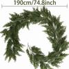 180cm/190cm Artificial Pine Wreath Fireplace Decoration Green Cypress Pine Garlands Wall Hanging Staircase Ornament