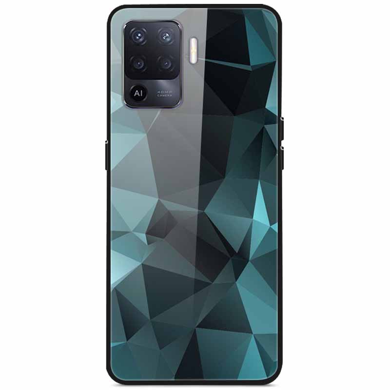 Tempered Glass Case For Oppo Reno5 Lite Hard Back Cover for Oppo Reno 5 Lite Luxury Painted Reno5Lite Funda 6.43'' Shockproof