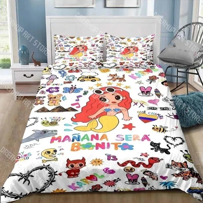 Fashion Karol G Manana Sera Bonito Bedding Set Single Twin Full Queen King Size Bed Set Kids Bedroom Duvetcover Set
