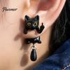 Orecchino Stile Dark Cool 1 Paio Orecchini Gatto Nero Dito Medio per Donne, Gioielli Orecchini Forma Personalizzata Carina Stampati 3D, Gotico Divertente