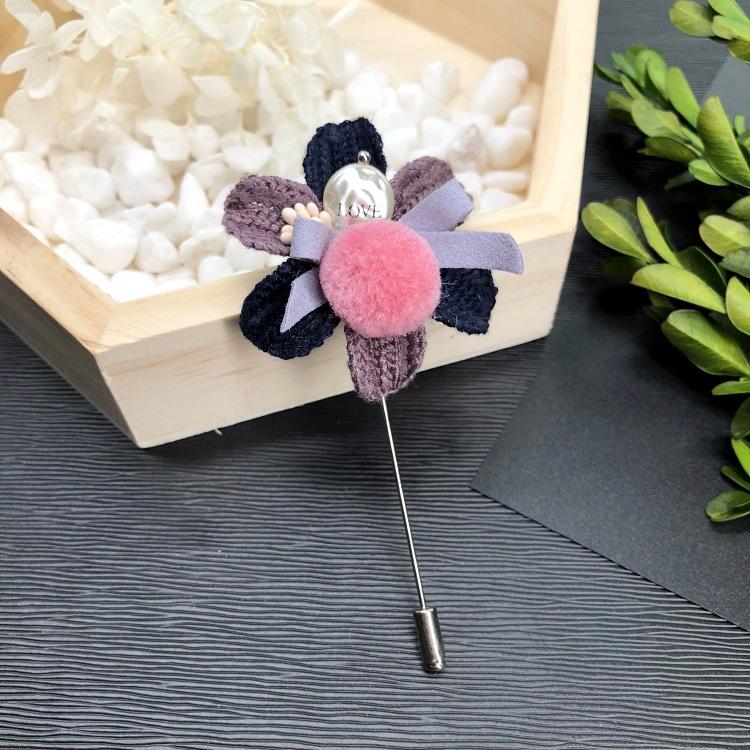 Korean handmade flower crystal brooch, fashionable femininity versatile fringed corsage coat pin accessories