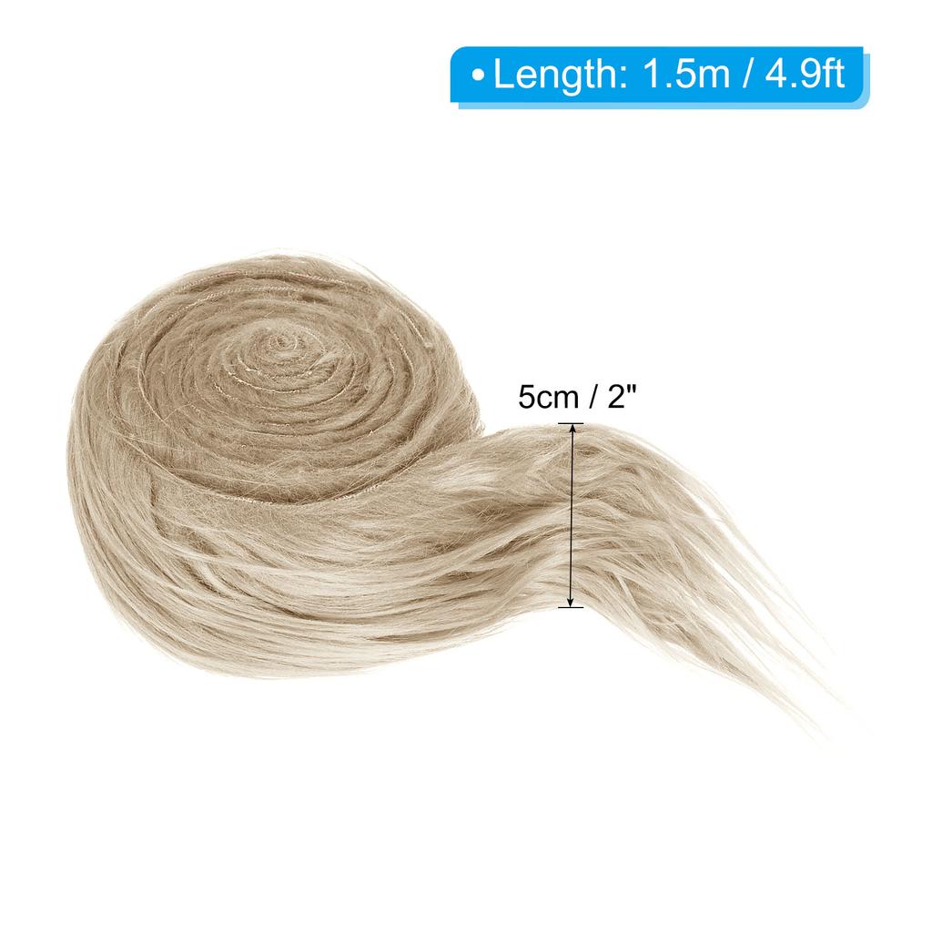 4.9ft x 2 in Faux Fur Fabric Roll, Plush Precut Strips for DIY Craft Christmas Decoration Cosplay Costume