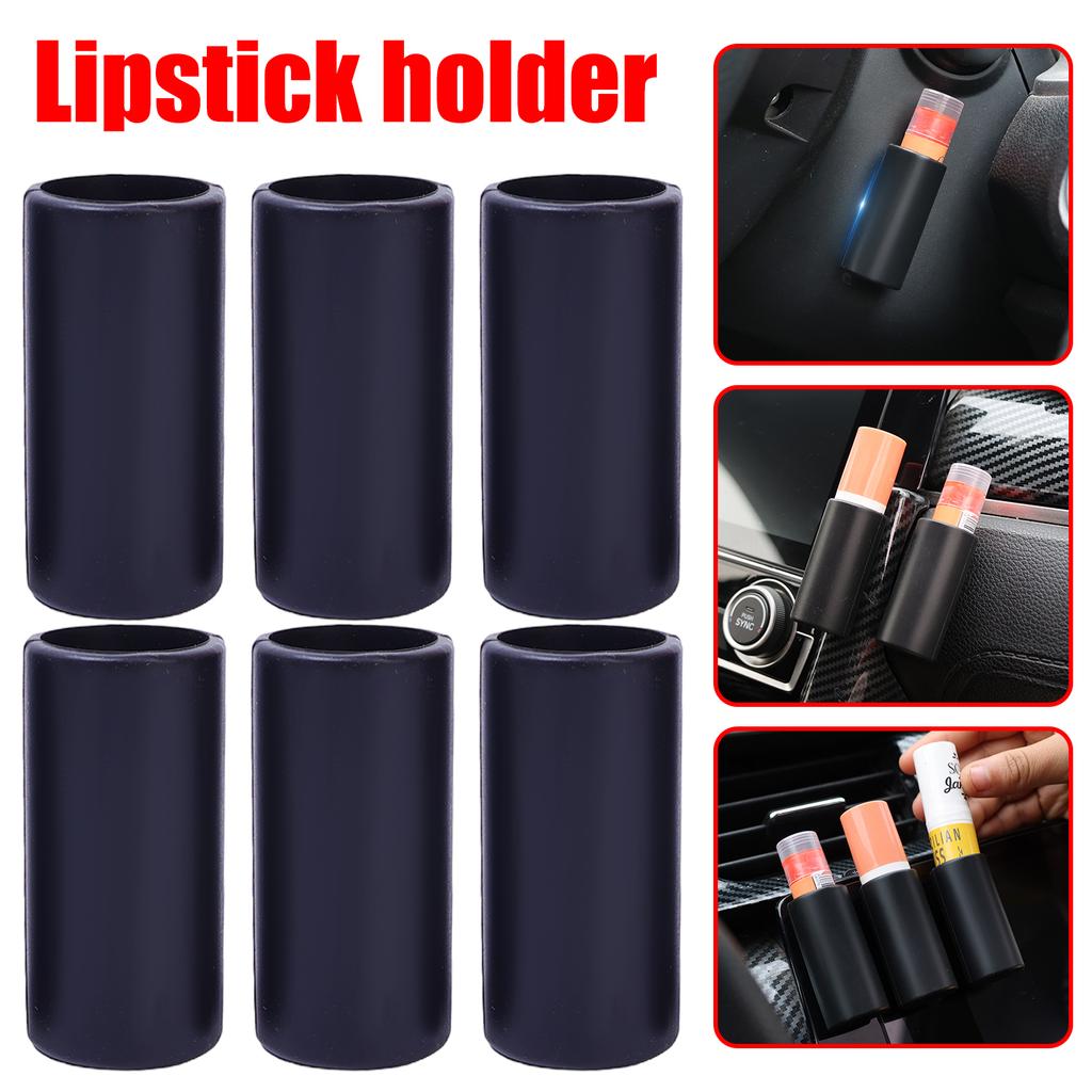 Car Lipstick Holder Portable Silicone Small Item Organiser Dashboard Self-Adhesive Sticker Interior Accessories Mount Unisex