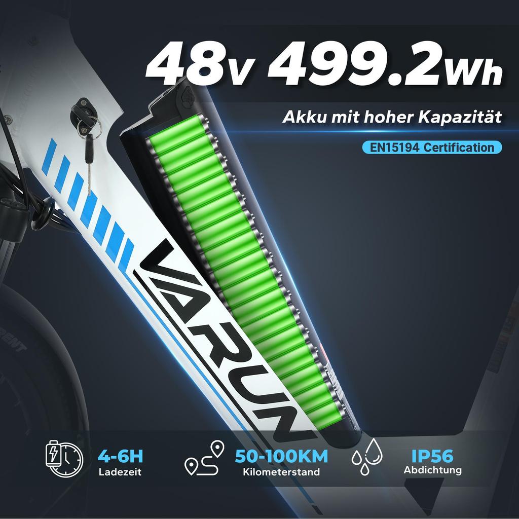 VARUN S700-2 Stadscykel Elcykel, 48V 10,4Ah Batteri, 250W Motor
