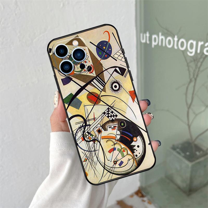 Wassily Kandinsky Abstract Artistic Silicone Soft Case For iPhone 17 Air 11 14 16 15 Pro Max 12 13 Mini 16 Plus 16e Back Cover