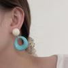 Hong Kong Retro Oval Acrylic Geometric Earrings with S925 Silver Needle