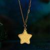 Vietnamese Xingyue Yu Ni Pendant: Gold-Plated Star Necklace with Honeycomb Cut – Perfect Valentine's Gift for Girlfriend