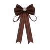 Coffee Brown Necktie Fashion School Uniform Bow Tie Solid Color Necktie for Women's Shirts
