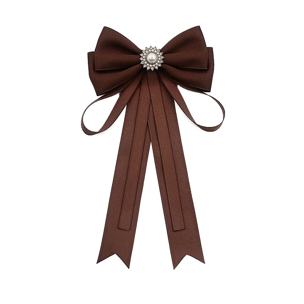 Coffee Brown Necktie Fashion School Uniform Bow Tie Solid Color Necktie for Women's Shirts