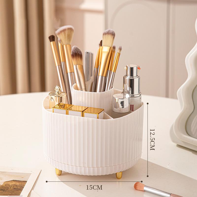 

1Pcs Desktop Rotating Makeup Brush Storage Tube Cosmetics Shelf Dressing Table Eye Shadow Brush Mouth Red Box Pen Holder