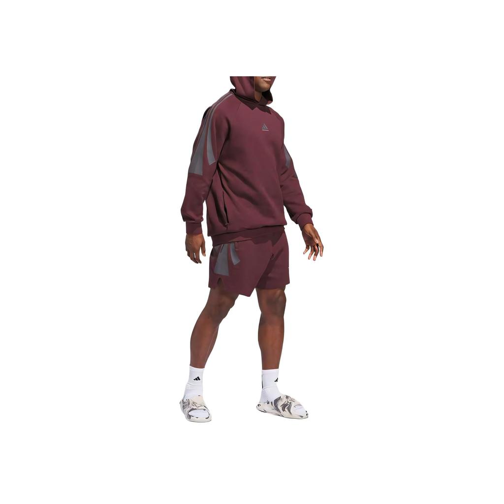Adidas SS25 Comfortable Sports Lace-Up Casual Shorts Unisex Shorts Aurora-Gem-Red JD6138