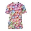 Kids Girl Lollipop 3D Printed Short Sleeved T-shirt Summer Breathable Polyester Simple Round Neck Top