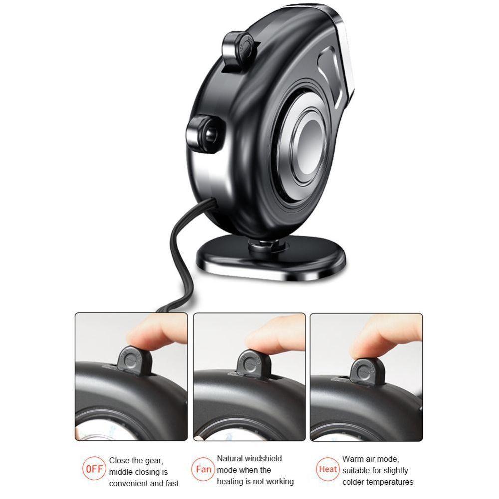 12V Mini Fan Heater 360 Degree Rotation Defogging Demister Portable Windshield Defroster  Car