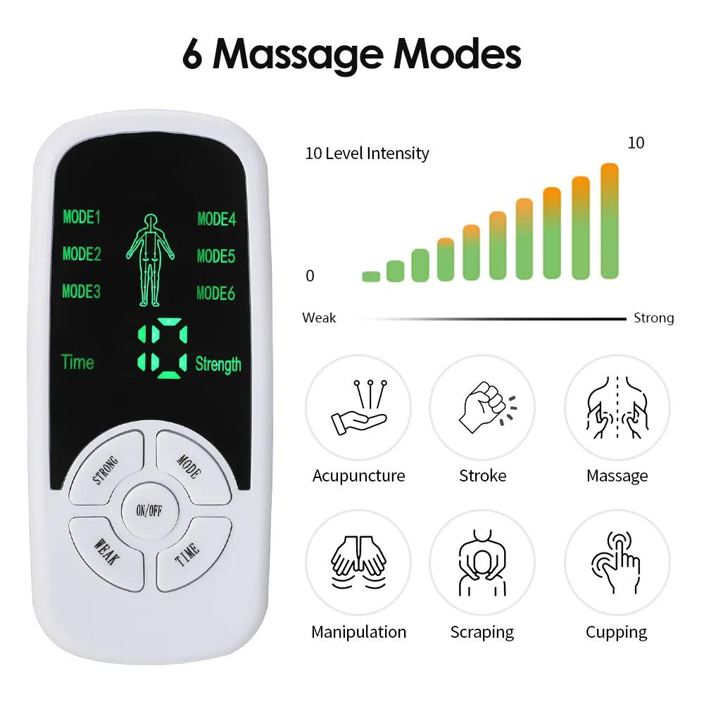 EMS Electric Muscle Therapy Massager Stimulator 6 Modes Tens Unit Machine Meridian Physiotherapy Pulse Abdominal Prostate Body Massager