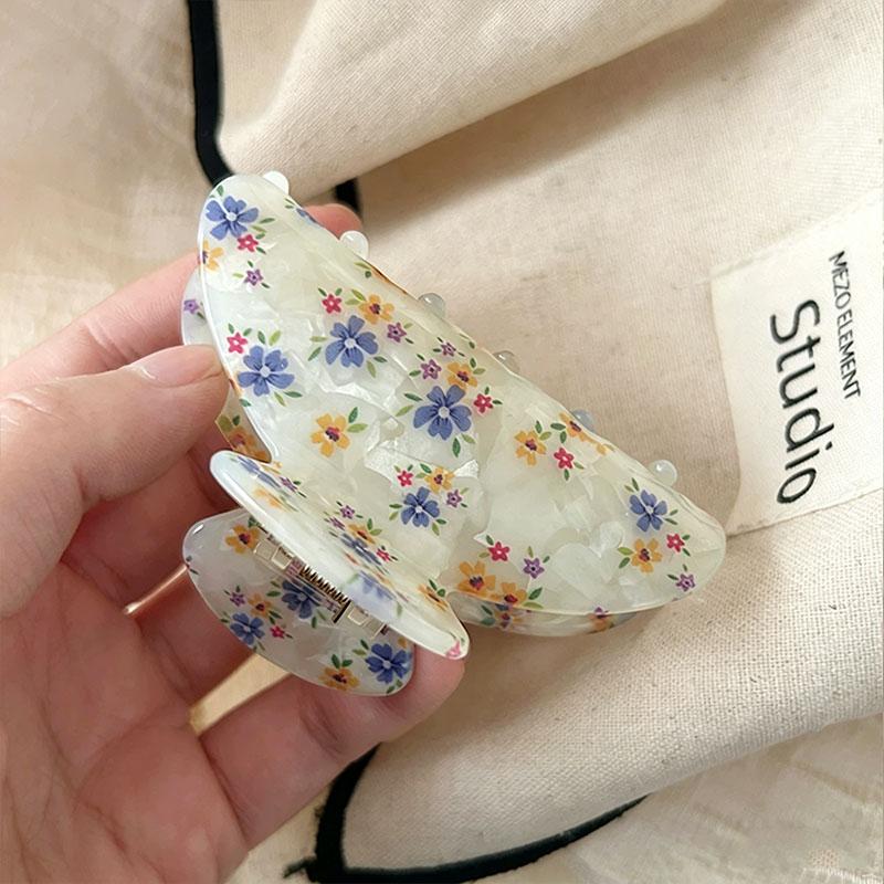Korean High Quality Acetate Floral Patterns Hair Claw For Women Girls Sweet Hair Ornament Claw Clip Hair Clip Hair Accessories