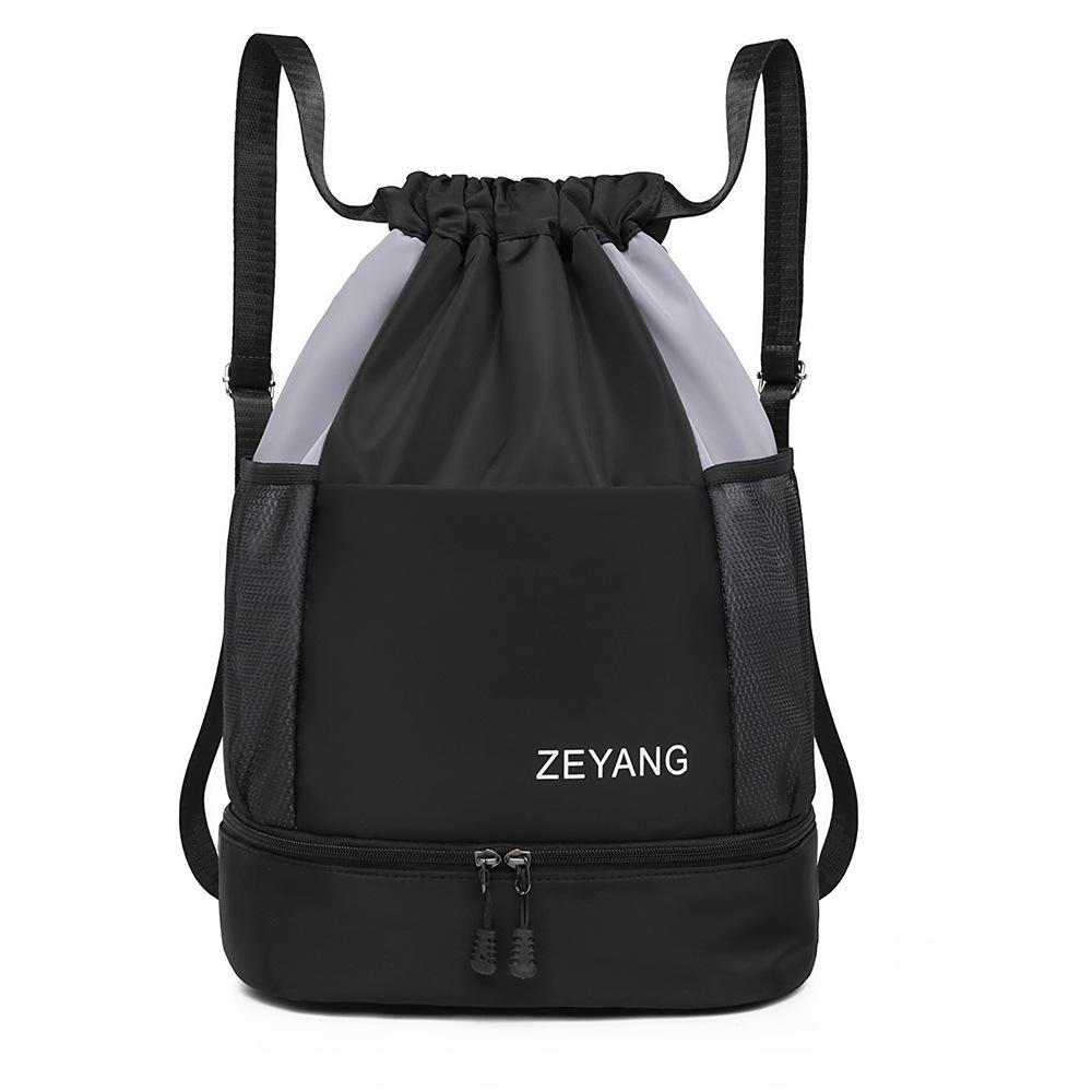 Men and Women Same Style Backpack Tied Drawstring Fashionable Contrasting Travel Bag Outdoor Sports Shoes Bin Basketball Bag