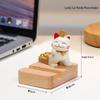 Cute Lucky Cat Phone Stand - Desktop Ornament & Mini Kitten Birthday Gift